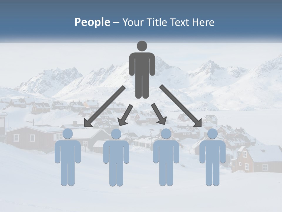 A Snowy Town With Mountains In The Background PowerPoint Template