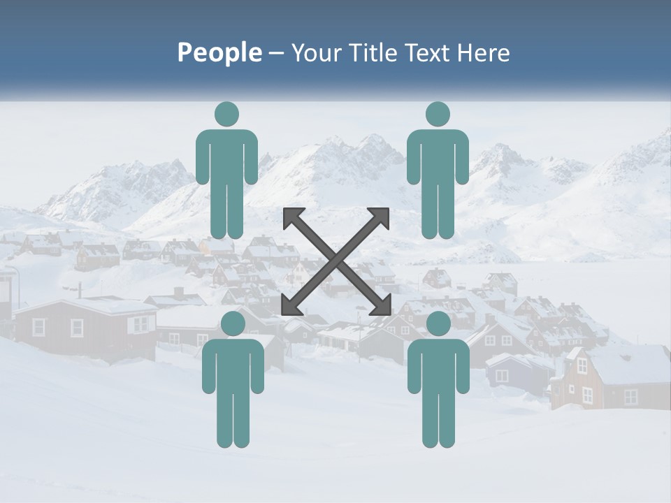 A Snowy Town With Mountains In The Background PowerPoint Template