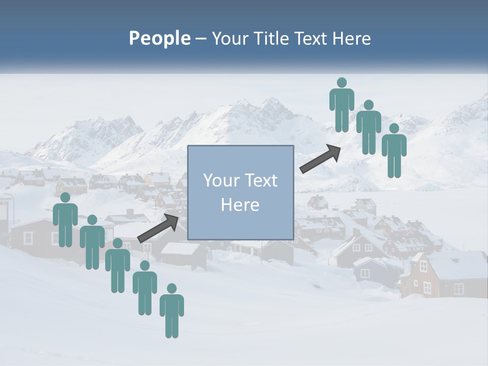 A Snowy Town With Mountains In The Background PowerPoint Template