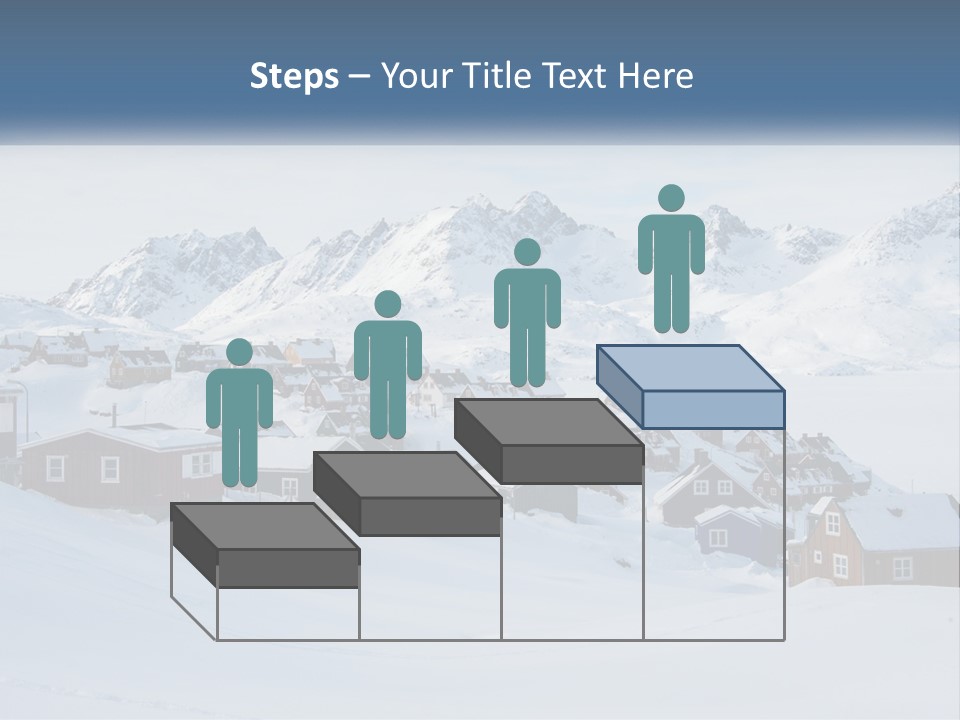 A Snowy Town With Mountains In The Background PowerPoint Template