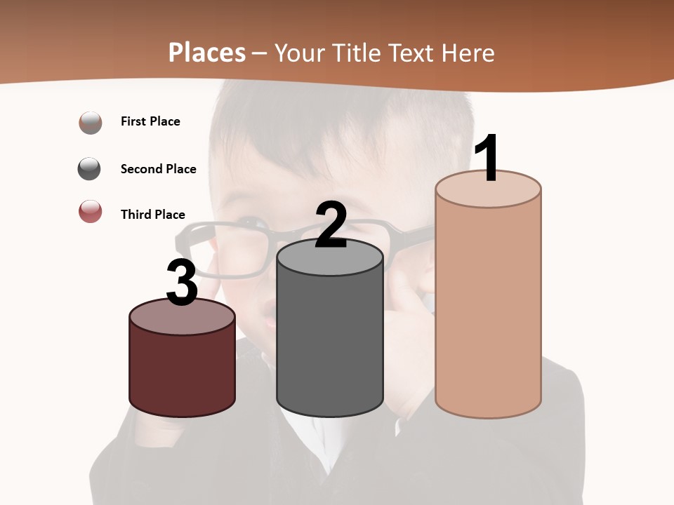 A Little Boy Wearing Glasses And A Suit PowerPoint Template