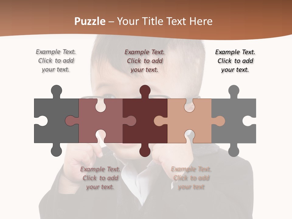 A Little Boy Wearing Glasses And A Suit PowerPoint Template