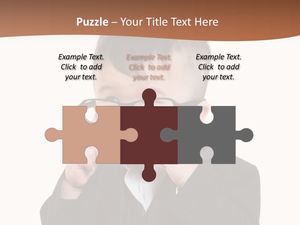 A Little Boy Wearing Glasses And A Suit PowerPoint Template