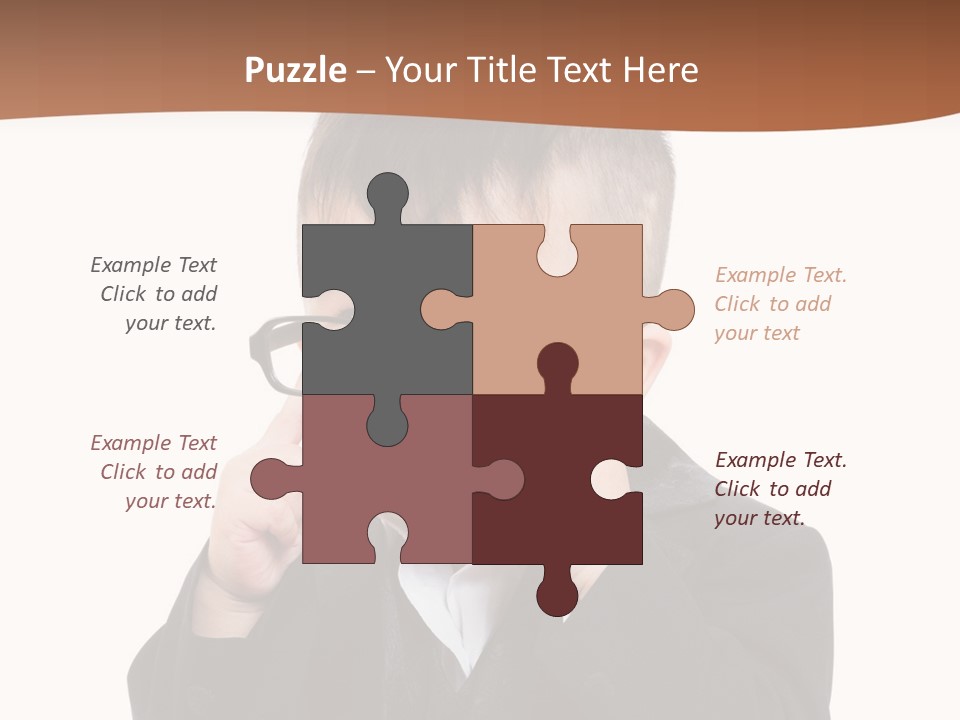 A Little Boy Wearing Glasses And A Suit PowerPoint Template