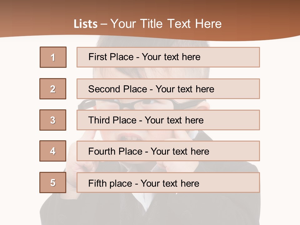 A Little Boy Wearing Glasses And A Suit PowerPoint Template