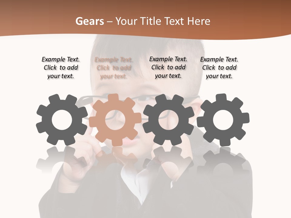 A Little Boy Wearing Glasses And A Suit PowerPoint Template