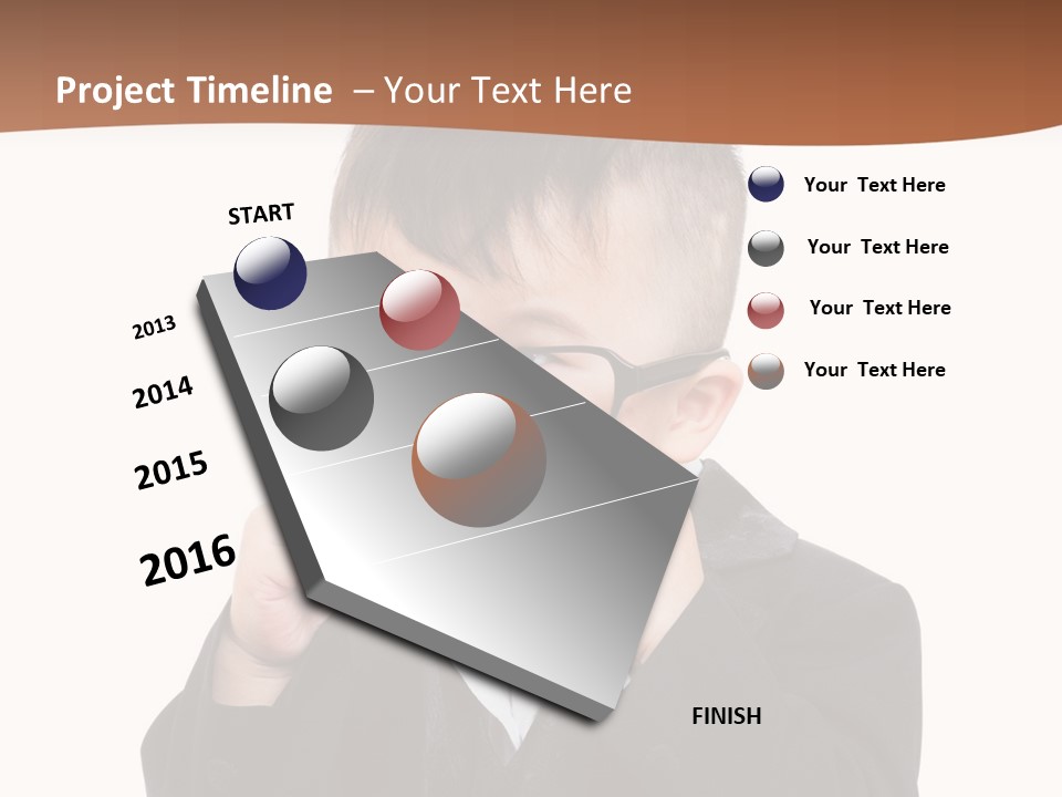 A Little Boy Wearing Glasses And A Suit PowerPoint Template