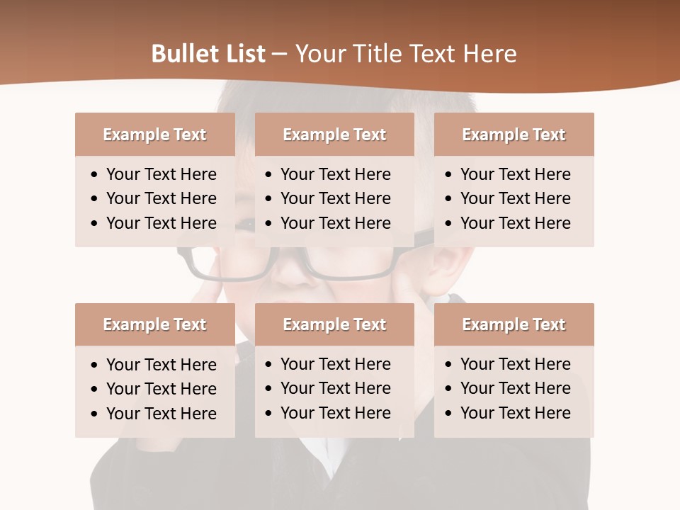 A Little Boy Wearing Glasses And A Suit PowerPoint Template