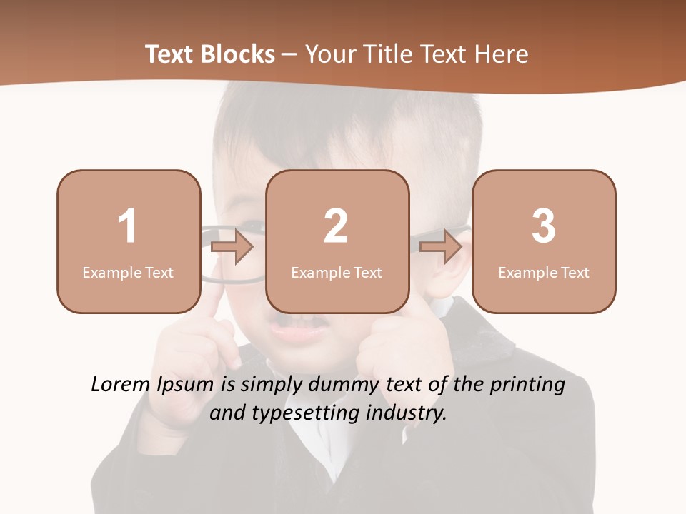 A Little Boy Wearing Glasses And A Suit PowerPoint Template