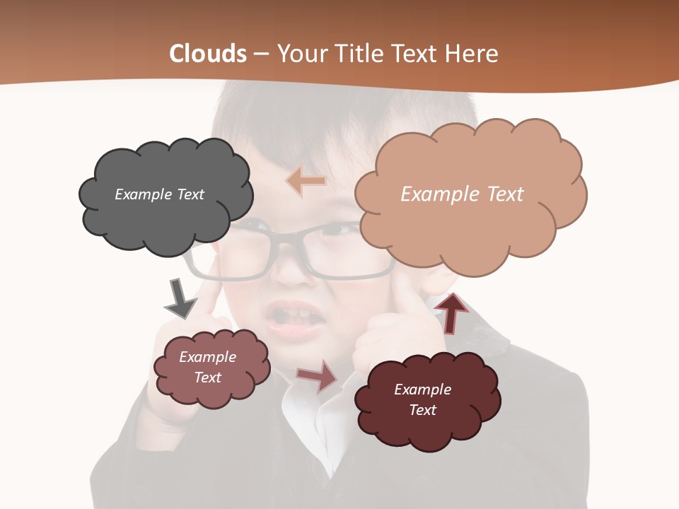 A Little Boy Wearing Glasses And A Suit PowerPoint Template