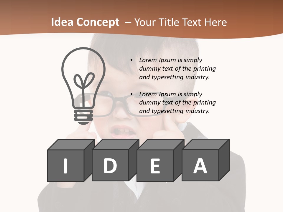 A Little Boy Wearing Glasses And A Suit PowerPoint Template