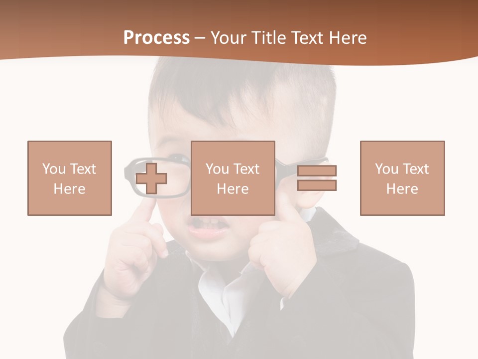 A Little Boy Wearing Glasses And A Suit PowerPoint Template