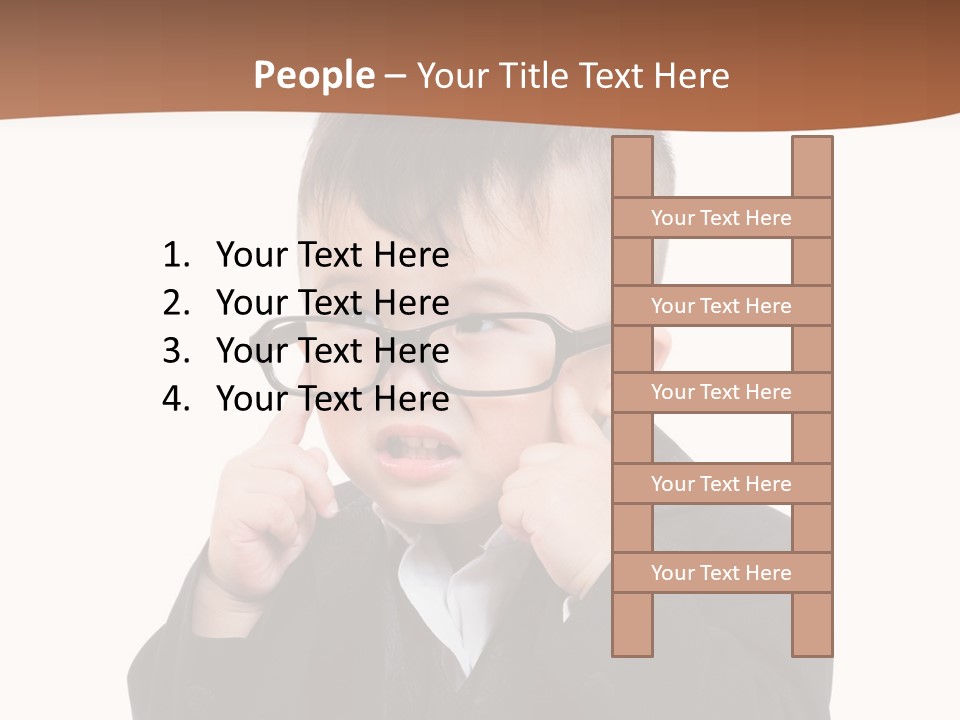 A Little Boy Wearing Glasses And A Suit PowerPoint Template