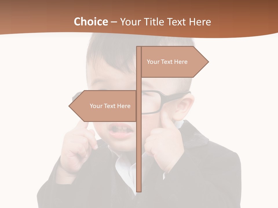 A Little Boy Wearing Glasses And A Suit PowerPoint Template