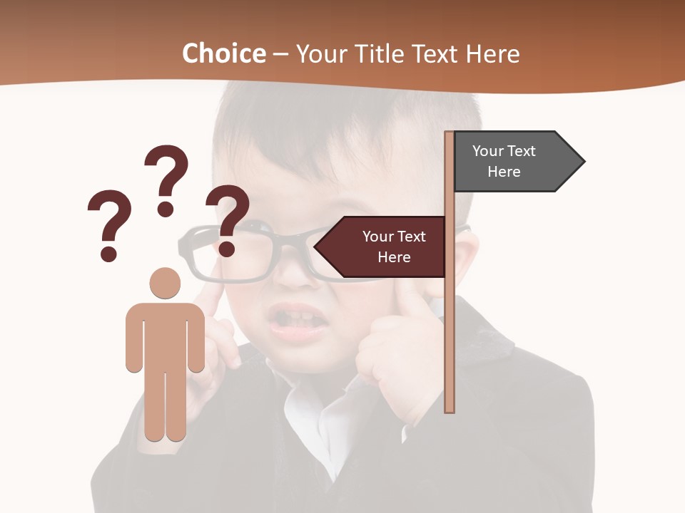 A Little Boy Wearing Glasses And A Suit PowerPoint Template