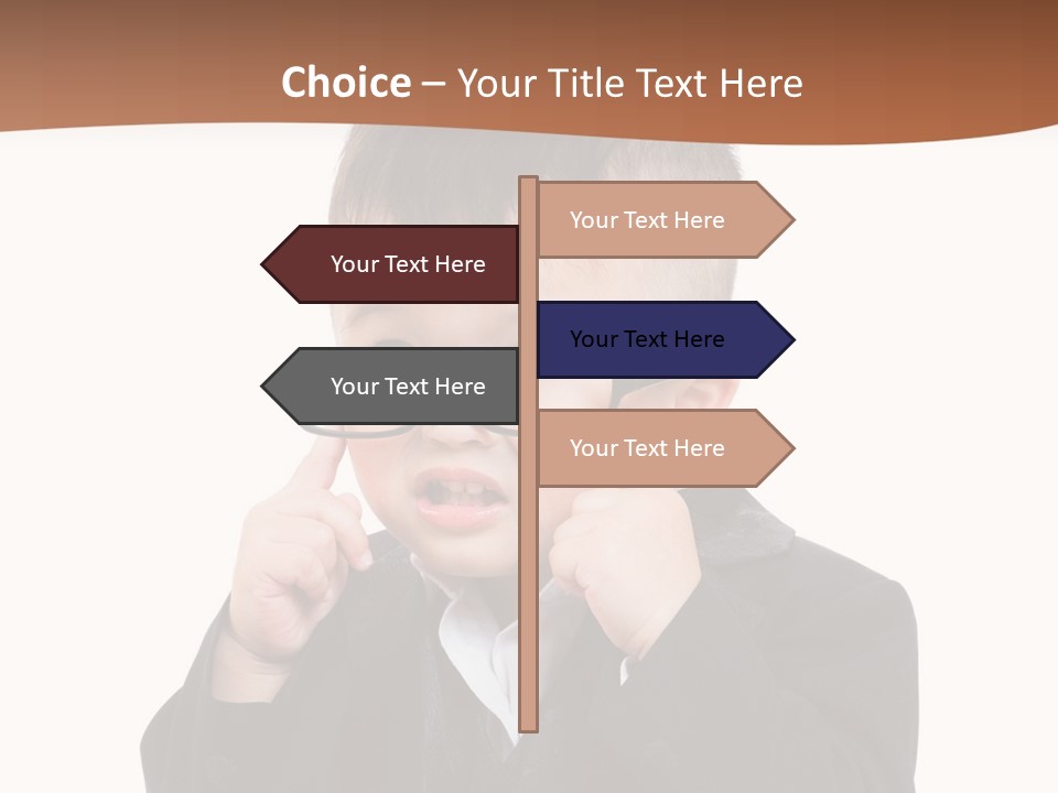 A Little Boy Wearing Glasses And A Suit PowerPoint Template