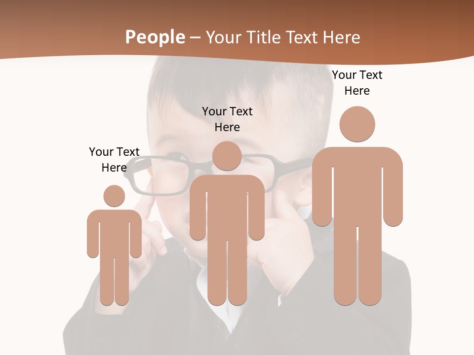 A Little Boy Wearing Glasses And A Suit PowerPoint Template