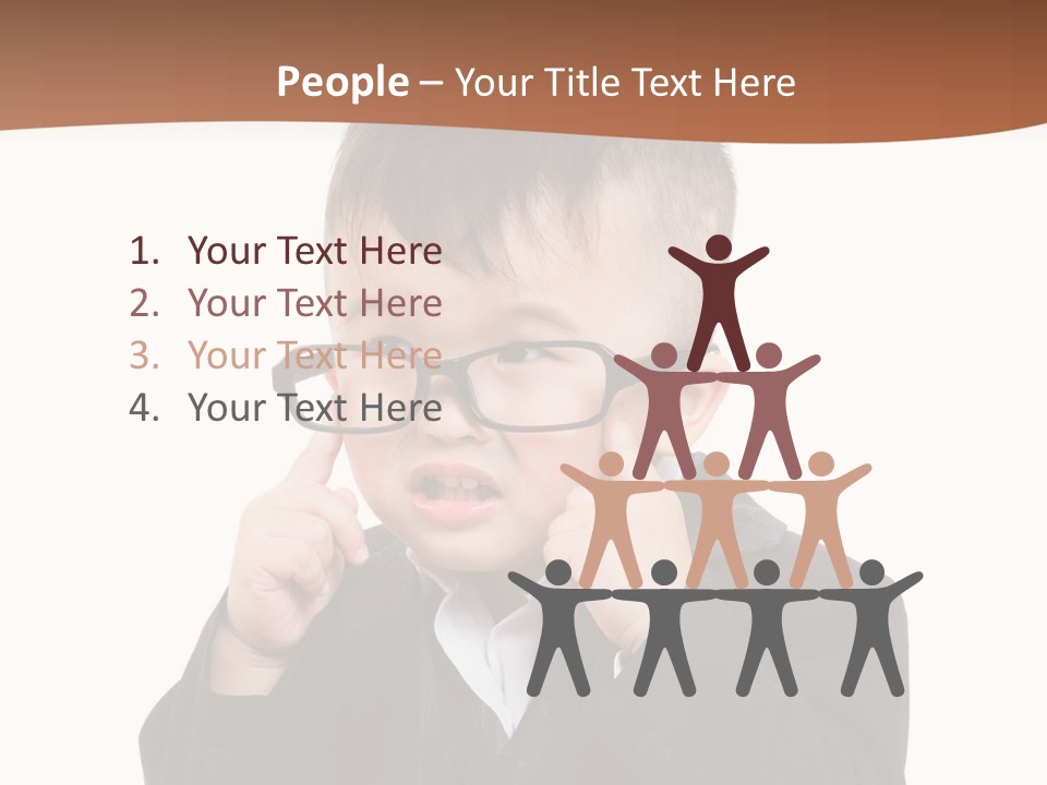 A Little Boy Wearing Glasses And A Suit PowerPoint Template