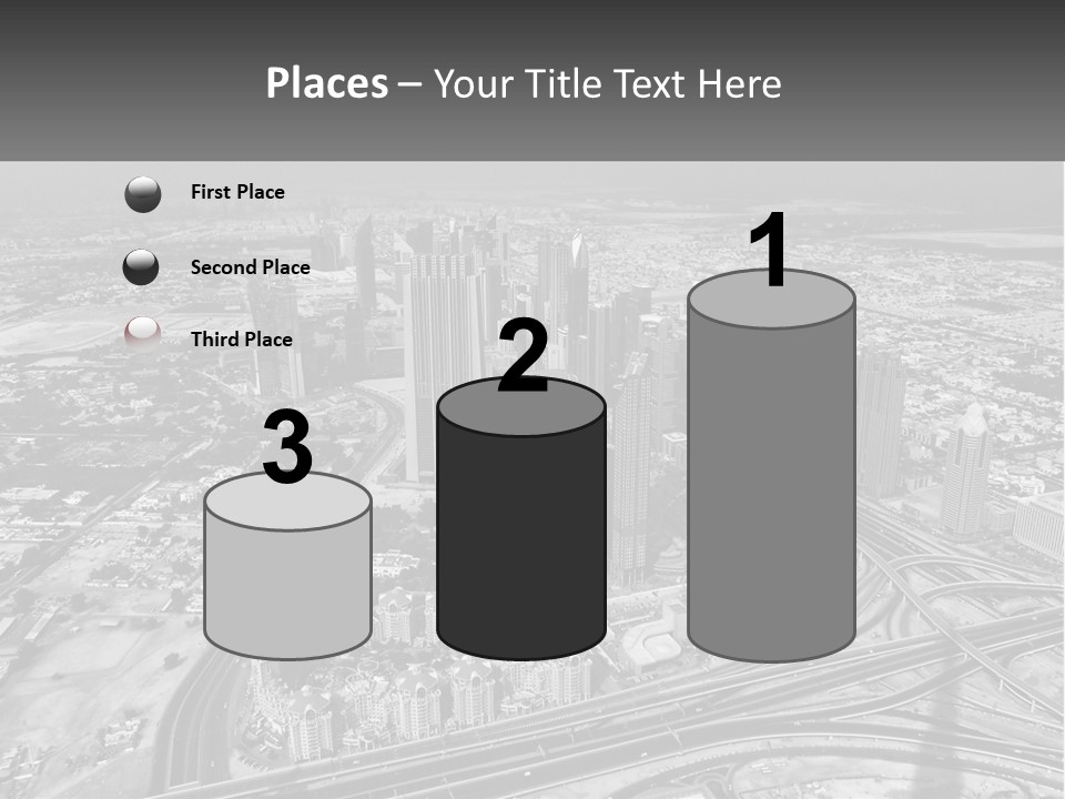 A Black And White Photo Of A City PowerPoint Template