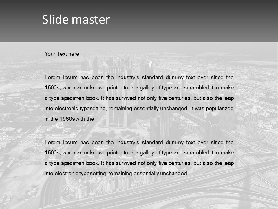 A Black And White Photo Of A City PowerPoint Template