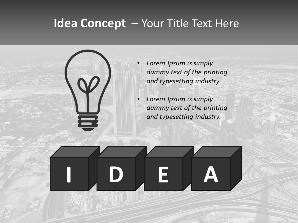 A Black And White Photo Of A City PowerPoint Template