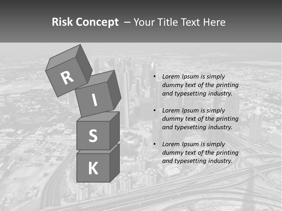 A Black And White Photo Of A City PowerPoint Template