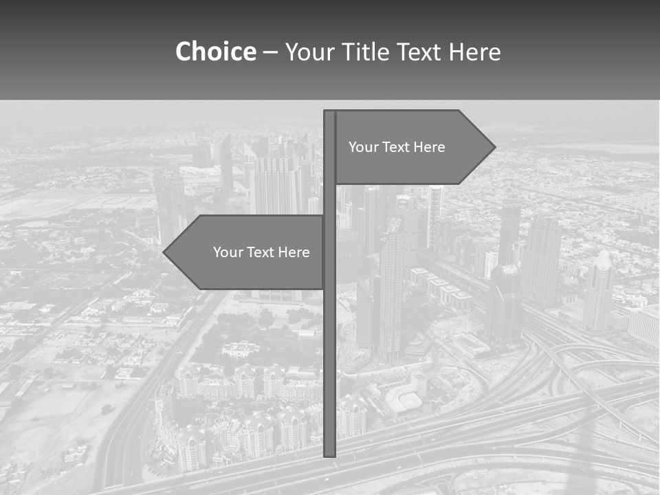 A Black And White Photo Of A City PowerPoint Template