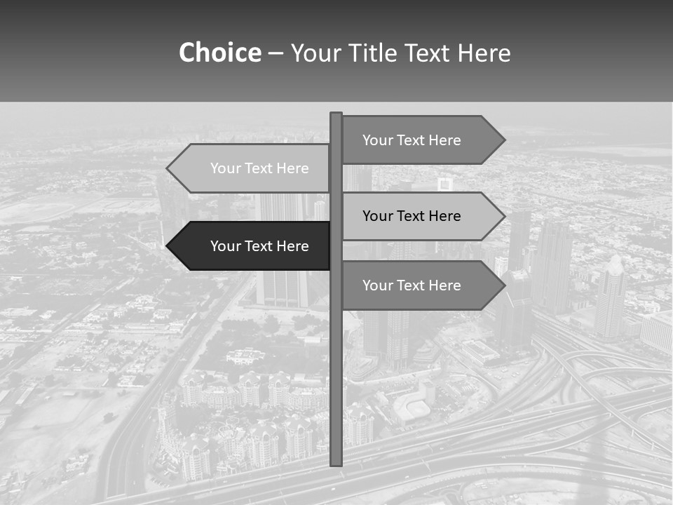 A Black And White Photo Of A City PowerPoint Template