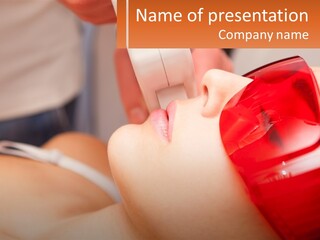 A Woman Getting A Laser On Her Face PowerPoint Template