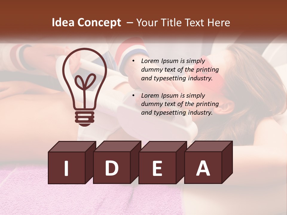 A Woman Getting Laser Hair Removal From A Machine PowerPoint Template