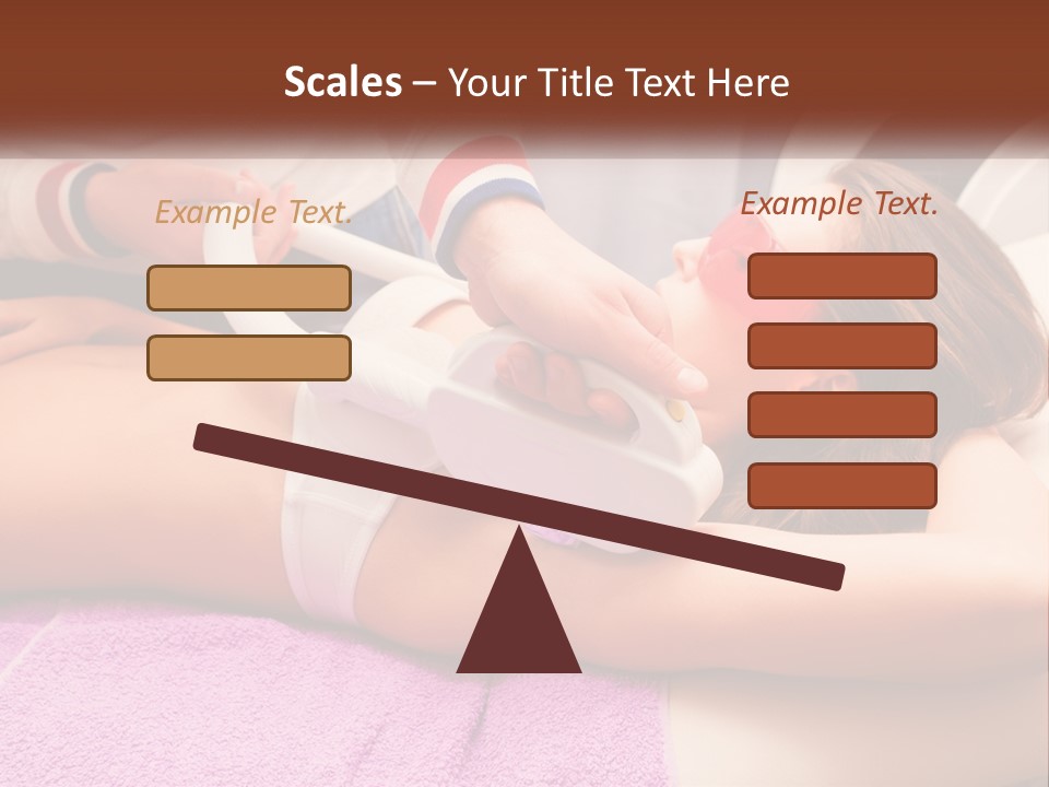 A Woman Getting Laser Hair Removal From A Machine PowerPoint Template