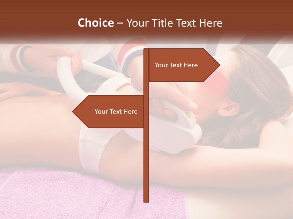 A Woman Getting Laser Hair Removal From A Machine PowerPoint Template