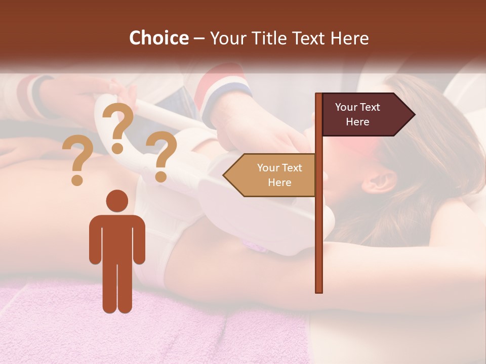 A Woman Getting Laser Hair Removal From A Machine PowerPoint Template