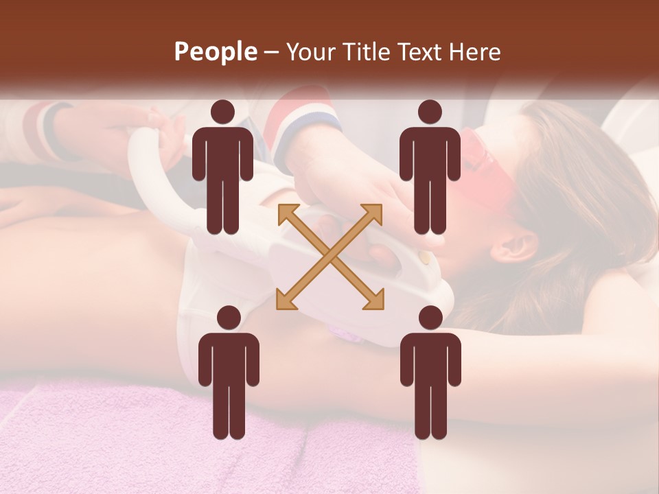 A Woman Getting Laser Hair Removal From A Machine PowerPoint Template
