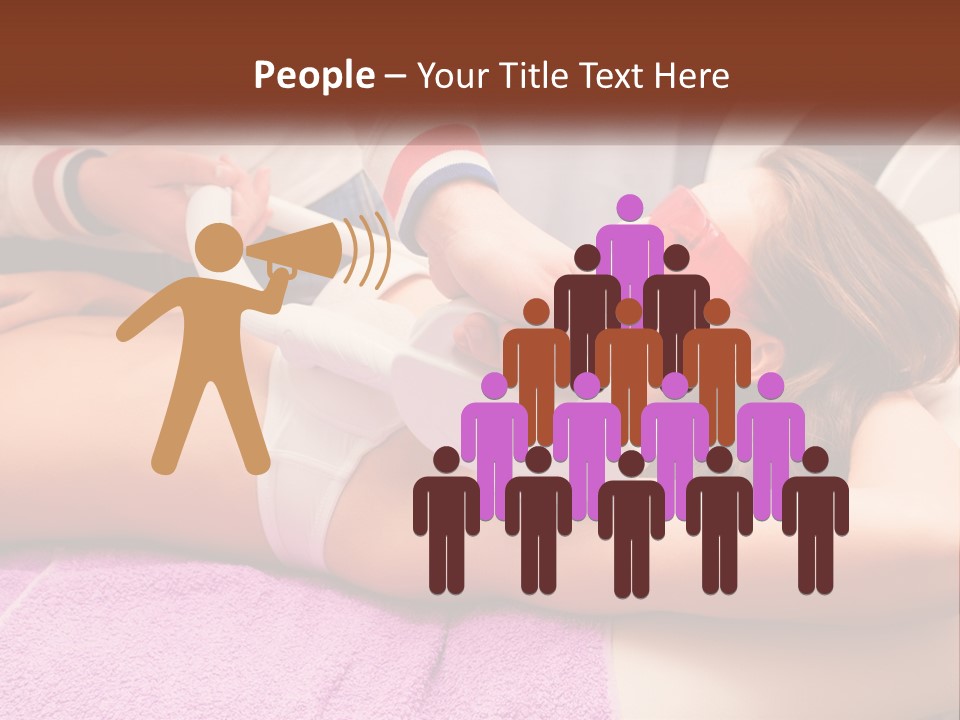 A Woman Getting Laser Hair Removal From A Machine PowerPoint Template