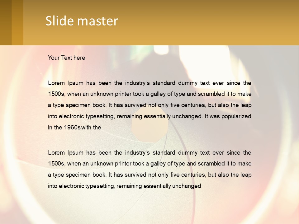 A Camera Lens With A Blurry Image In The Background PowerPoint Template