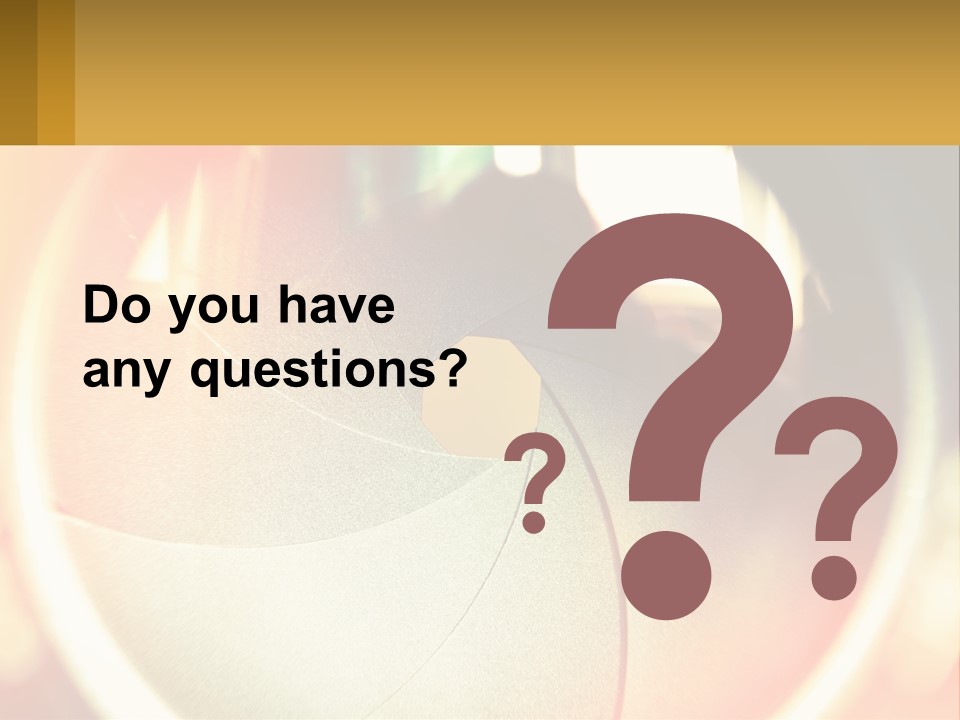 A Camera Lens With A Blurry Image In The Background PowerPoint Template