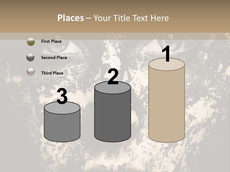 A Woman With Black And White Paint On Her Face PowerPoint Template