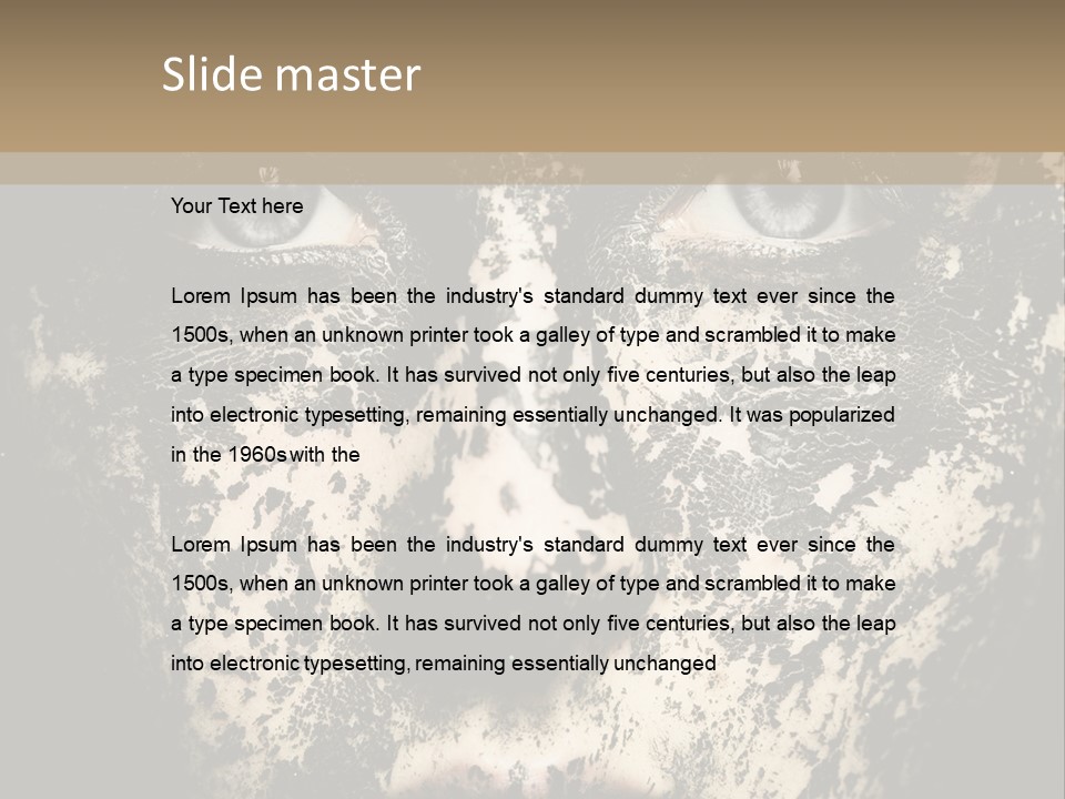 A Woman With Black And White Paint On Her Face PowerPoint Template