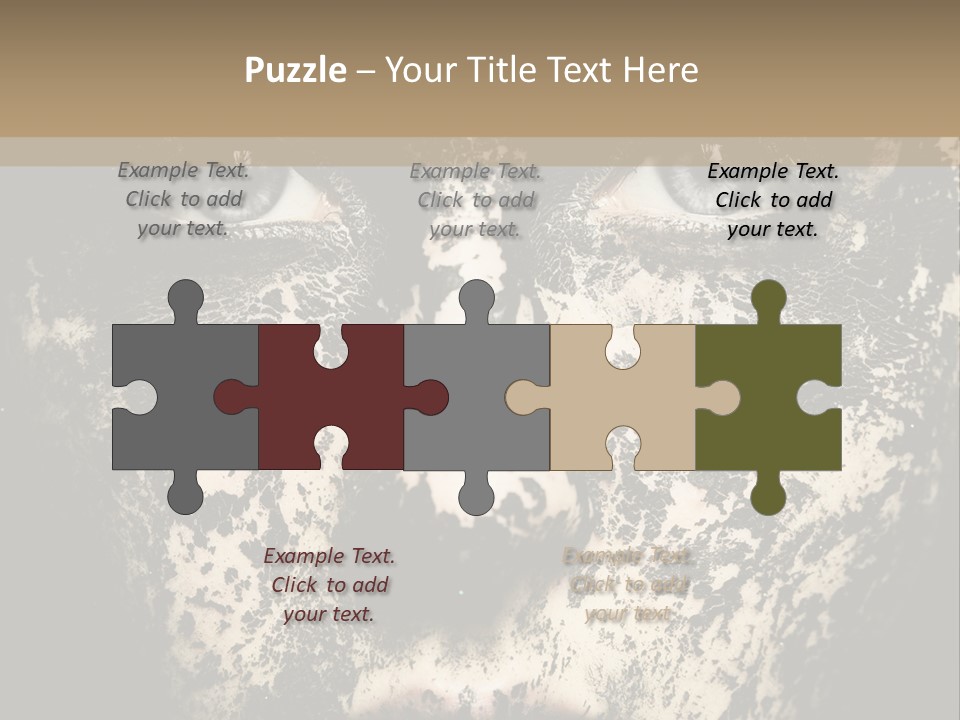 A Woman With Black And White Paint On Her Face PowerPoint Template