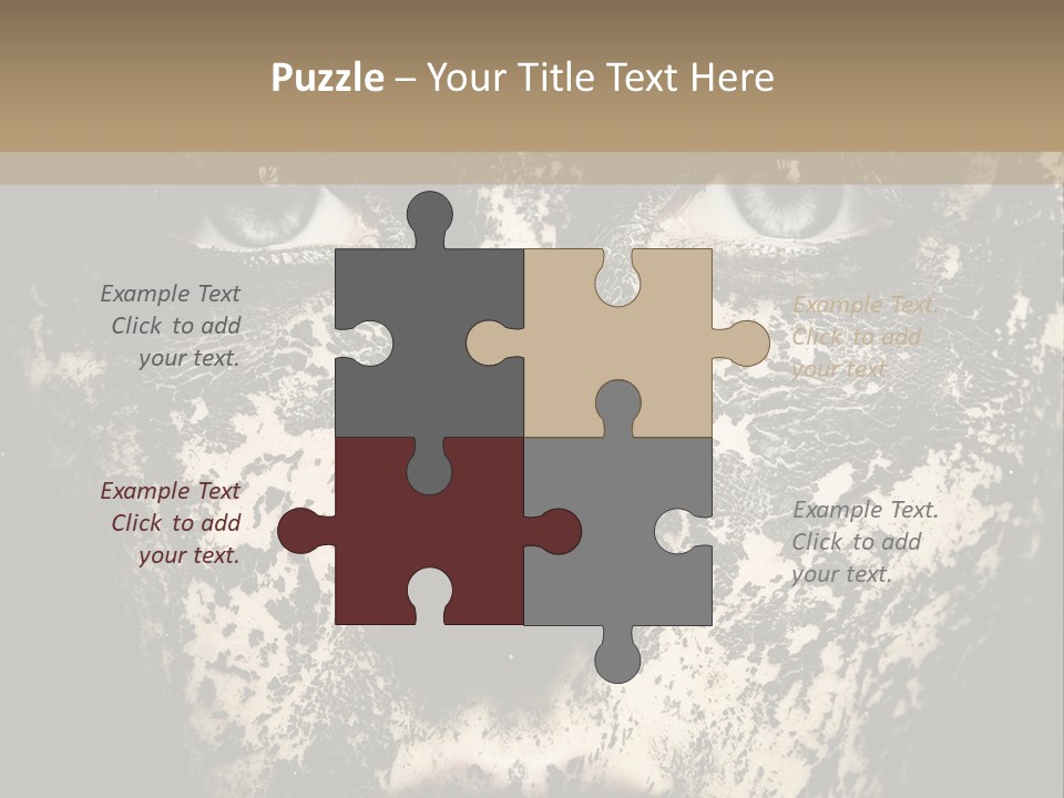 A Woman With Black And White Paint On Her Face PowerPoint Template