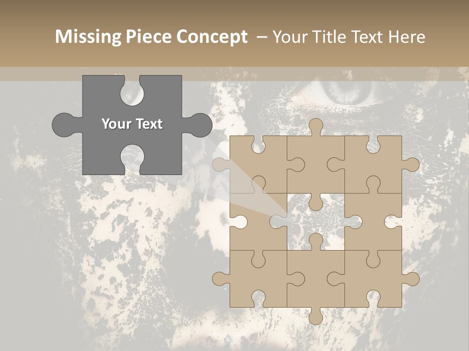 A Woman With Black And White Paint On Her Face PowerPoint Template