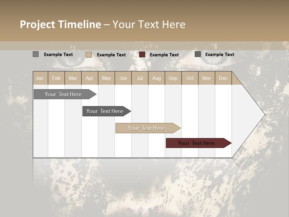 A Woman With Black And White Paint On Her Face PowerPoint Template