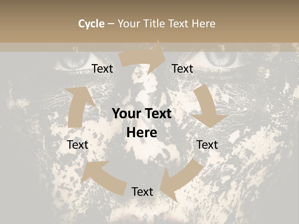 A Woman With Black And White Paint On Her Face PowerPoint Template