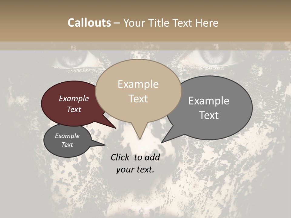A Woman With Black And White Paint On Her Face PowerPoint Template