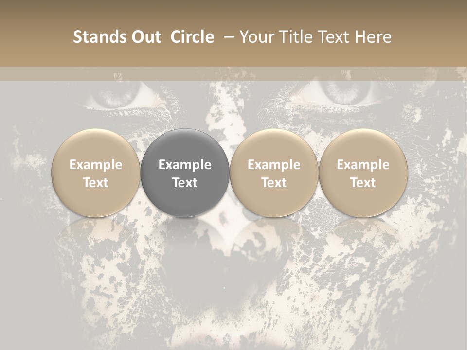 A Woman With Black And White Paint On Her Face PowerPoint Template