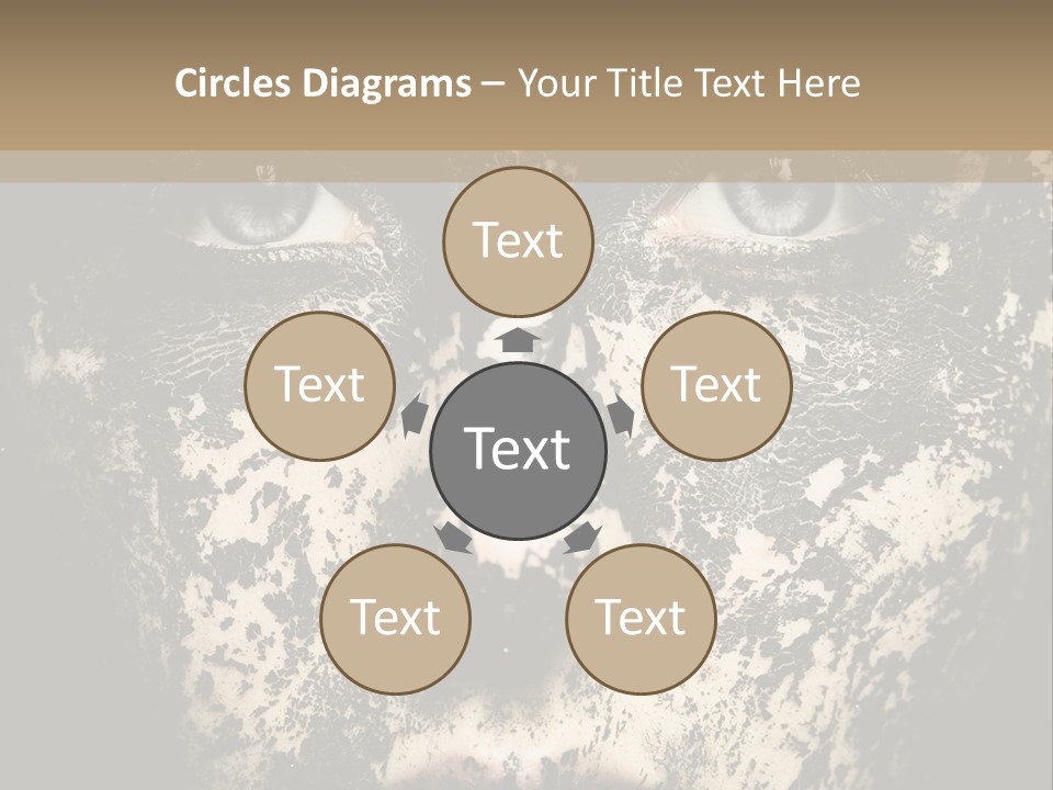 A Woman With Black And White Paint On Her Face PowerPoint Template