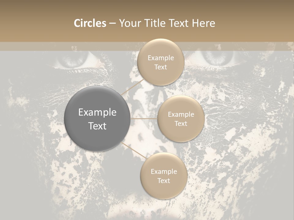 A Woman With Black And White Paint On Her Face PowerPoint Template