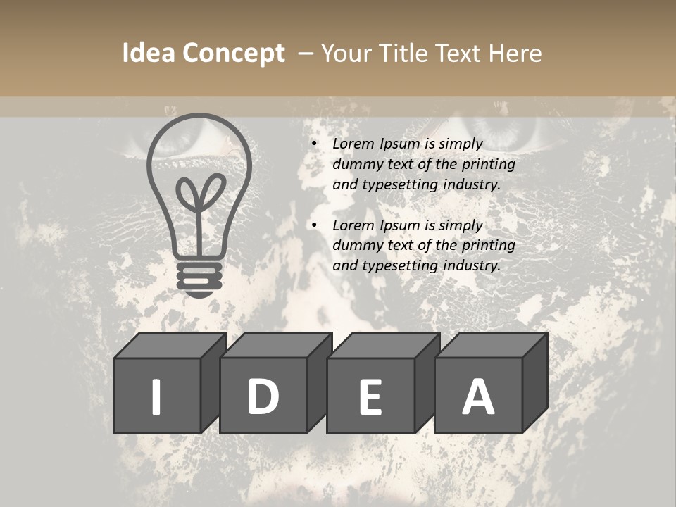 A Woman With Black And White Paint On Her Face PowerPoint Template