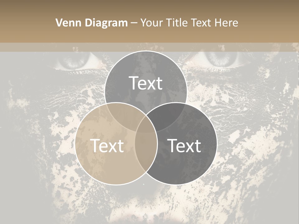 A Woman With Black And White Paint On Her Face PowerPoint Template